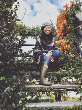 「WBSJのアイテム」を使った、Estherさん（レディース・157cm）の冬コーディネート