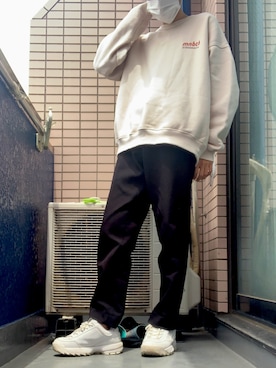 「MAINBOOTH（メインブース）のアイテム」を使った、オラル体調さん（メンズ・165cm）の春コーディネート