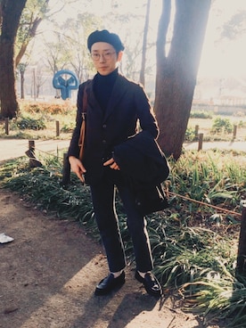 「ANATOMICA（アナトミカ）のアイテム（テーラードジャケット）」を使った、peroさん（メンズ・175cm）の冬コーディネート