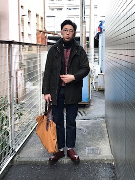 「KAPITAL」｜「アイテム（マウンテンパーカー）」を使った、peroさん（メンズ・175cm）の冬コーディネート