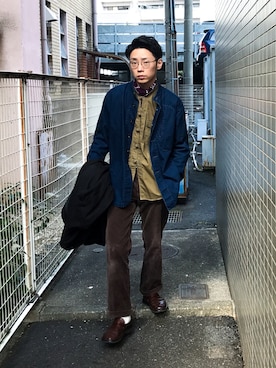 「チャイナシャツ」｜「アイテム（その他アウター）」を使った、peroさん（メンズ・175cm）の冬コーディネート
