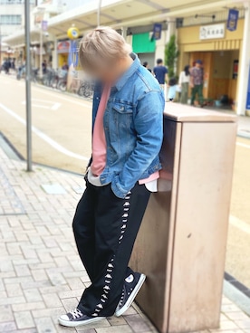 「CONVERSE（コンバース）のconverse コンバース ALL STAR HI オールスター ハイ 3206 BLACK(US)（スニーカー）」を使った、ごーど(G-Iggy)さん（メンズ・174cm・10代）の春コーディネート
