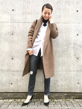 「M2MAlletier（エムツーマレティエ）のアイテム」を使った、MIKAさん（レディース・160cm）の冬コーディネート