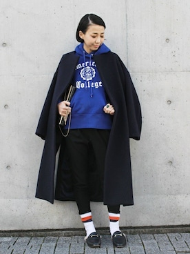 「Deuxieme Classe（ドゥーズィエムクラス）のアイテム（ソックス/靴下）」を使った、MIKAさん（レディース・160cm）の冬コーディネート