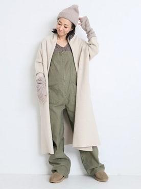 「Johnbull（ジョンブル）のアイテム（オールインワン・サロペット）」を使った、MIKAさん（レディース・160cm）の秋コーディネート
