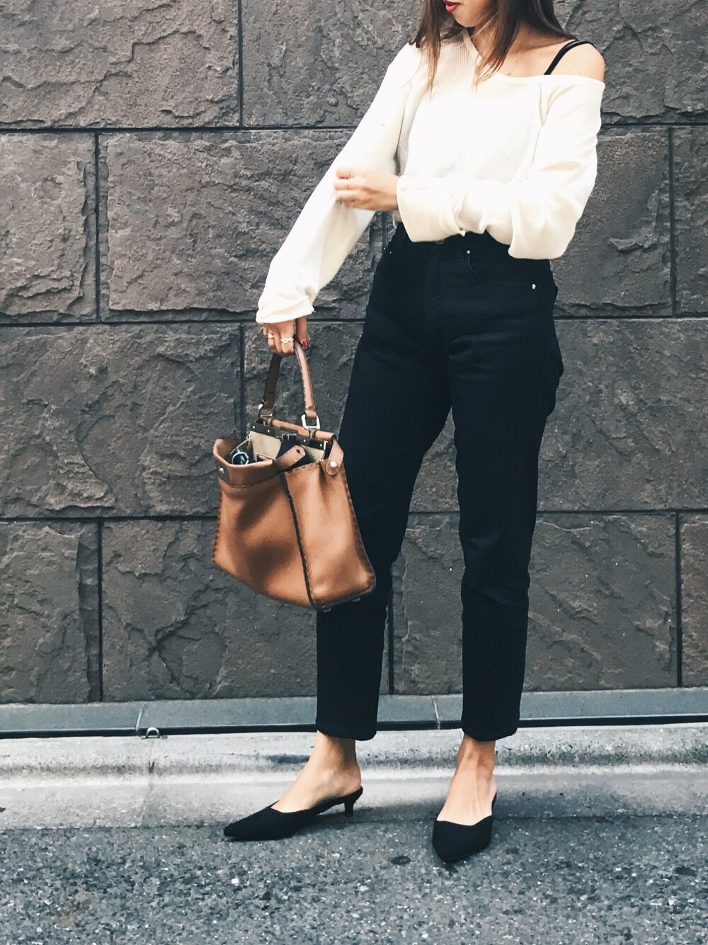 「fashion、ootd、秋コーデ」｜「R13のアイテム（ニット/セーター、ホワイト系）」を使った、satocoさん（レディース・165cm）の秋コーディネートの1枚目の写真