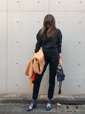 「DRIES VAN NOTEN（ドリスヴァンノッテン）のアイテム（シューズ）」を使った、satocoさん（レディース・165cm）の冬コーディネート