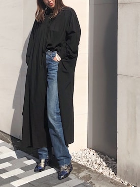 「DRIES VAN NOTEN（ドリスヴァンノッテン）のアイテム（シューズ）」を使った、satocoさん（レディース・165cm）の春コーディネート