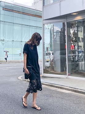 「DRIES VAN NOTEN（ドリスヴァンノッテン）のアイテム（スカート）」を使った、satocoさん（レディース・165cm）の夏コーディネート