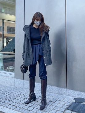 「DRIES VAN NOTEN（ドリスヴァンノッテン）のアイテム（パンツ）」を使った、satocoさん（レディース・165cm）の秋コーディネート