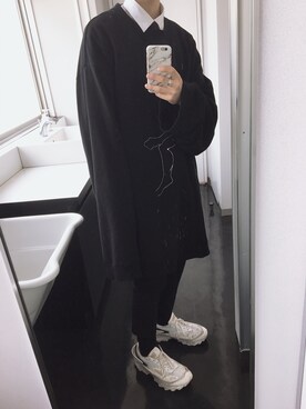 「DRESSEDUNDRESSED（ドレスドアンドレスド）のアイテム（スウェット）」を使った、Fさん（メンズ・172cm）の冬コーディネート