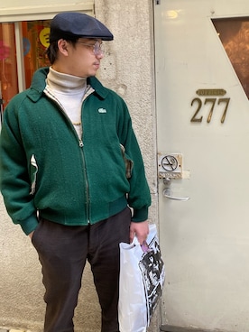 「LACOSTE」｜「アイテム（ブルゾン）」を使った、ryoppyさん（メンズ・169cm）の春コーディネート