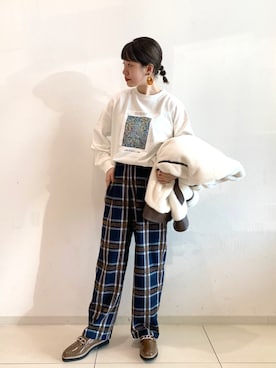 「グラフィックＴ」｜「アイテム（ブルゾン）」を使った、MATSUさん（レディース・158cm）の秋コーディネート