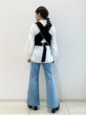 「スリット」｜「アイテム（その他トップス）」を使った、MATSUさん（レディース・158cm）の冬コーディネート