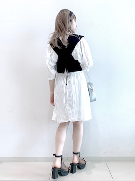 「ミニワンピ」｜MATSUさん（レディース・158cm）の春コーディネート