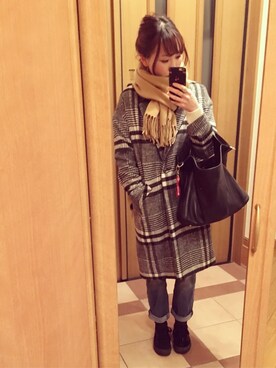 「ドラフトリーバイス」｜「アイテム（その他アウター）」を使った、いー★さん（レディース・163cm）の冬コーディネート