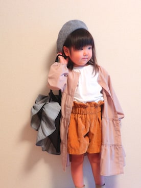 「ガウン」｜「アイテム（ワンピース/ドレス）」を使った、S&Eさん（キッズ・100cm）の夏コーディネート