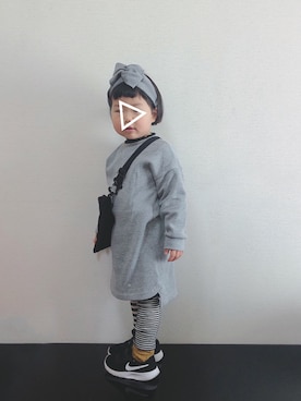 「フリルネック」｜「アイテム（その他）」を使った、𓅿yzk𓅿さん（キッズ・90cm）の冬コーディネート
