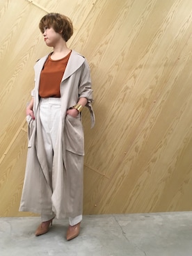 「mame（マメ）のアイテム（アクセサリー）」を使った、MIDWEST FUJIIさん（レディース・160cm）の春コーディネート