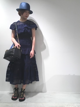 「self-portrait（セルフポートレート）のアイテム」を使った、MIDWEST FUJIIさん（レディース・160cm）の春コーディネート