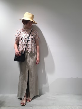 「mame（マメ）のアイテム（スカート）」を使った、MIDWEST FUJIIさん（レディース・160cm）の夏コーディネート