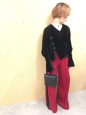 「JOHN LAWRENCE SULLIVAN（ジョンローレンスサリバン）のアイテム（その他パンツ）」を使った、MIDWEST FUJIIさん（レディース・160cm）の夏コーディネート