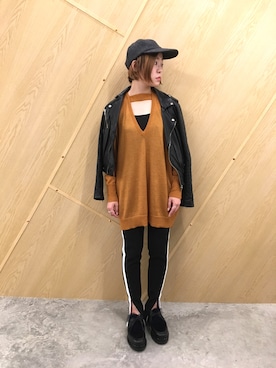 「08sircus（ゼロエイトサーカス）のアイテム」を使った、MIDWEST FUJIIさん（レディース・160cm）の秋コーディネート