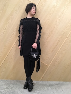 「self-portrait（セルフポートレート）のアイテム」を使った、MIDWEST FUJIIさん（レディース・160cm）の秋コーディネート