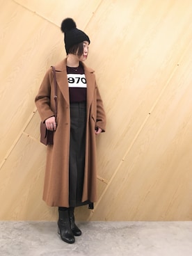 「BELLA FREUD（ベラ・フルード）のアイテム」を使った、MIDWEST FUJIIさん（レディース・160cm）の秋コーディネート