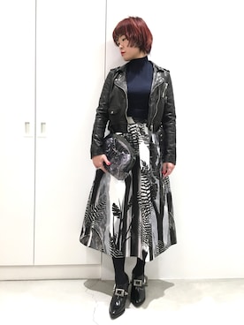 「mame（マメ）のアイテム（バッグ）」を使った、MIDWEST FUJIIさん（レディース・160cm）の冬コーディネート