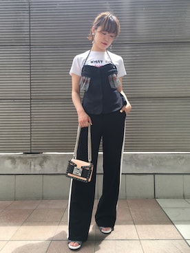 「PONTI（ポンティ）のアイテム」を使った、MIDWEST FUJIIさん（レディース・160cm）の春コーディネート