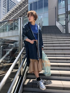 「MM6 Maison Margiela（ｴﾑｴﾑｼｯｸｽ ﾒｿﾞﾝ ﾏﾙｼﾞｪﾗ）のアイテム（ジャケット/アウター）」を使った、MIDWEST FUJIIさん（レディース・160cm）の春コーディネート