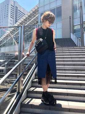 「BLANC..（ブラン）のアイテム」を使った、MIDWEST FUJIIさん（レディース・160cm）の春コーディネート