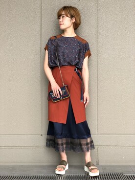 「PONTI（ポンティ）のアイテム」を使った、MIDWEST FUJIIさん（レディース・160cm）の夏コーディネート