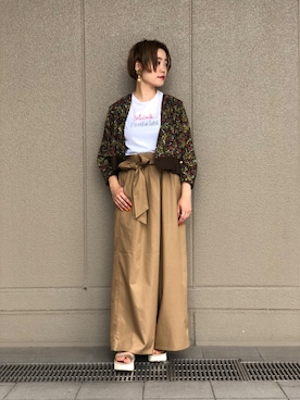 「柄」｜MIDWEST FUJIIさん（レディース・160cm）の夏コーディネート