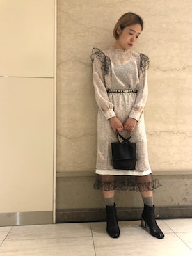 「アイテム（スカート、オレンジ系）」を使った、MIDWEST FUJIIさん（レディース・160cm）の夏コーディネート