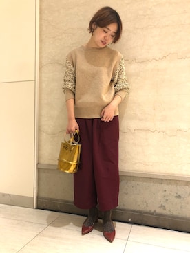 「MARROW（マロウ）のアイテム」を使った、MIDWEST FUJIIさん（レディース・160cm）の秋コーディネート