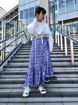 「PONTI（ポンティ）のアイテム」を使った、MIDWEST FUJIIさん（レディース・160cm）の春コーディネート