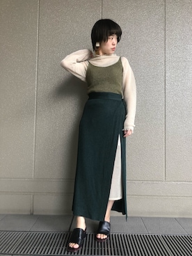 「baebae（ベベ）のアイテム」を使った、MIDWEST FUJIIさん（レディース・160cm）の春コーディネート