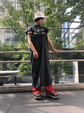 「PONTI（ポンティ）のアイテム」を使った、MIDWEST FUJIIさん（レディース・160cm）の夏コーディネート