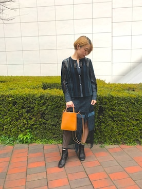 「MARROW（マロウ）のアイテム」を使った、MIDWEST FUJIIさん（レディース・160cm）の冬コーディネート