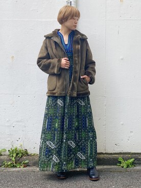 「mame（マメ）のアイテム（ワンピース/ドレス）」を使った、MIDWEST FUJIIさん（レディース・160cm）の秋コーディネート