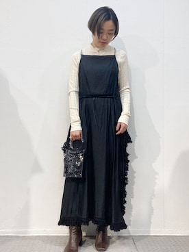 「mame（マメ）のアイテム（バッグ）」を使った、MIDWEST FUJIIさん（レディース・160cm）の冬コーディネート