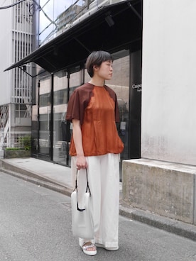 「LASTFRAME（ラストフレーム）のアイテム」を使った、MIDWEST FUJIIさん（レディース・160cm）の春コーディネート