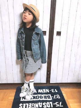 「BRANSHES（ブランシェス）のアイテム（レッグウェア）」を使った、yuririさん（キッズ・110cm）の春コーディネート