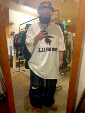 「MARITHE + FRANCOIS GIRBAUD（マリテフランソワジルボー）のアイテム（カーゴパンツ）」を使った、イモスケ先生さん（メンズ・161cm）の春コーディネート