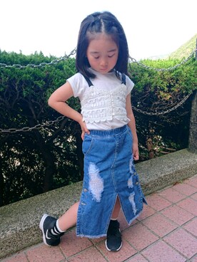 「こどもの日」｜「アイテム（スカート）」を使った、aynさん（キッズ・110cm）の春コーディネート