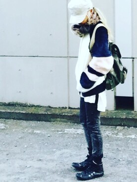 「LUGGAGE LABEL（ラゲッジレーベル）のアイテム」を使った、ciccaさん（レディース・166cm）の冬コーディネート