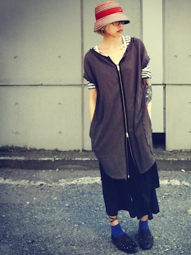 「tricot COMME des GARCONS（トリココムデギャルソン）のアイテム（スリッポン）」を使った、ciccaさん（レディース・166cm）の夏コーディネート