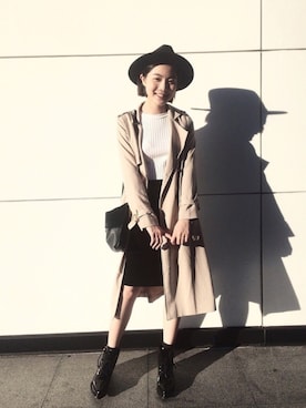 「PAZZO」｜「アイテム（帽子）」を使った、Debby liuさん（レディース・163cm）の春コーディネート
